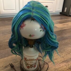 Wig  Teal and blue great for Halloween